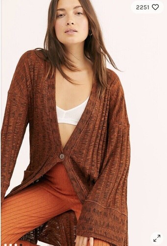 FP Beach Free People Beach Nights Maxi Cardi Cardigan Duster Large New USA - Picture 2 of 4