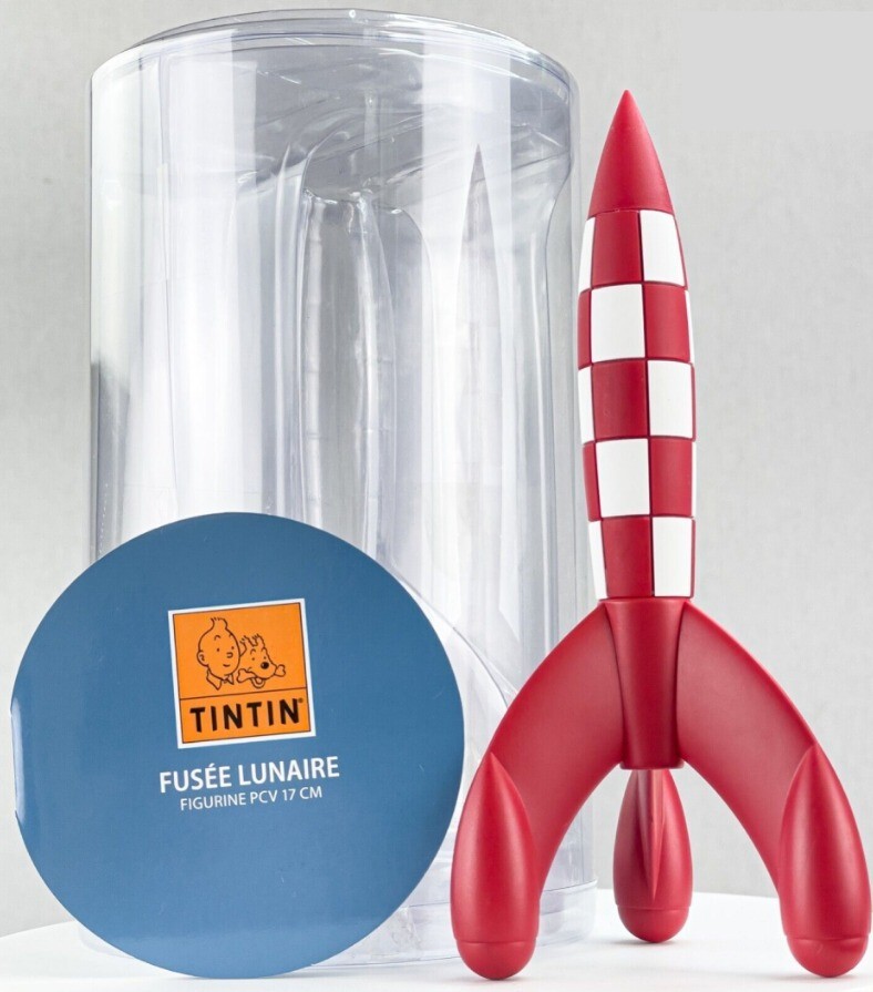 HERGE TINTIN Tintin Rocket Standing Figure Figurine 17cm Authentic