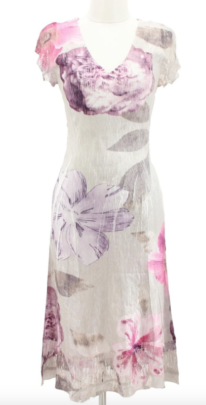 Komarov L54060 Multicolor Fit Flare Floral Dress Women's Size Medium