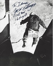 JOE KITTINGER HAND SIGNED AUTHENTIC 8X10 PHOTO 1 w/COA 102,800 FOOT JUMP SPACE