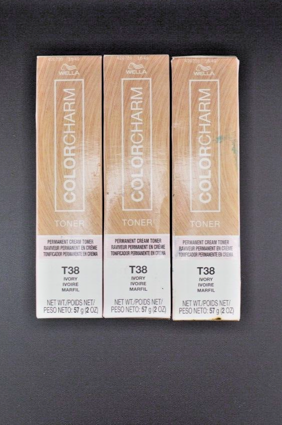 COLORCHARM T38 IVORY WELLA NEW IN BOX PCK OF 3.