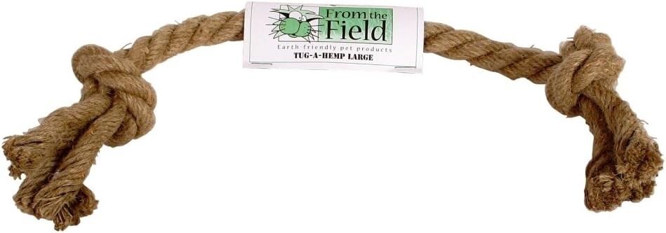 From The Field Large Tug A Hemp Organic Rope Knotted Dog Toy 15"X.80" Thick Chew