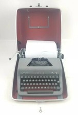 Vintage 1940s Royal Quiet De Luxe Grey Typewriter w/ Original Locking Case + Key thumbnail
