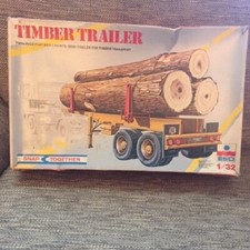 TIMBER TRAILER TRUCK KIT S-0307 EXIT 1-32 TRANSPORT TWIN FLAT BED 