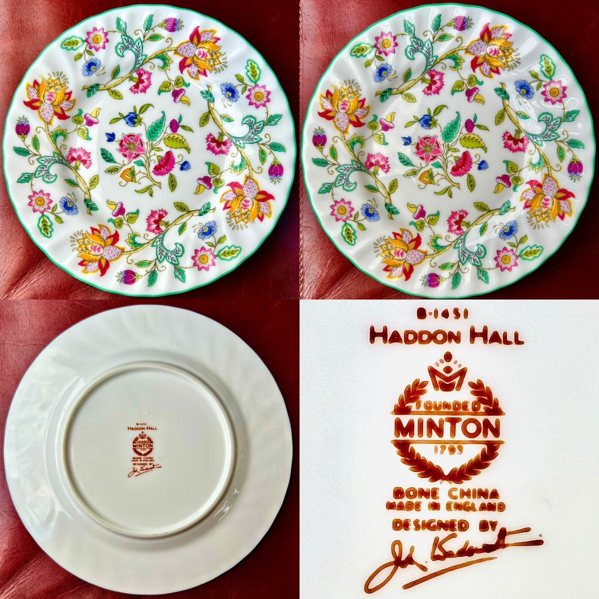 Pair of Vintage (1950s) Minton “Haddon Hall” Bone China Side