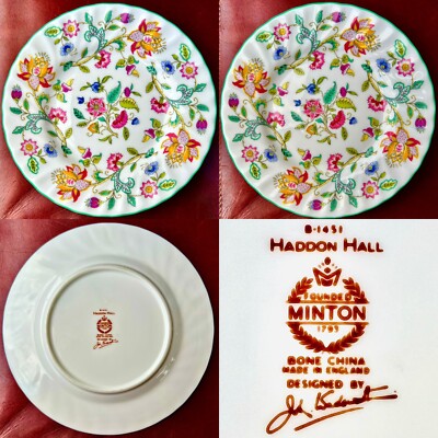 Pair of Vintage (1950s) Minton “Haddon Hall” Bone China Side