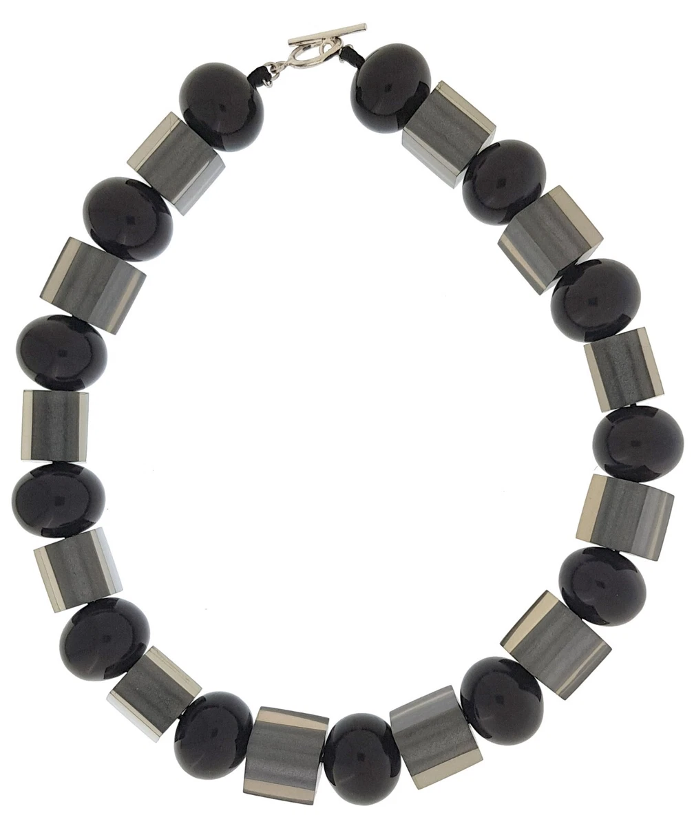 ZSISKA 25 BALL AND CUBE NECKLACE