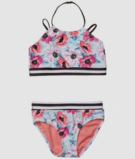 279 Appaman Kid's Girl's Blue Floral Malia Bikini Swim Set Swimwear Size 5