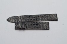 Chopard Vintage Cuir Bracelet 17Mm Boucle D'Attache 16Mm Neuf Noir