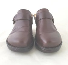 Born Brown Leather Clog Mules Slide Wedge Shoes Size US 10 W6173