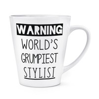 Warnung World's Grumpiest Stylist 341Ml Latte Becher Tasse Toll Best Friseur