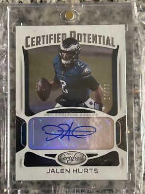 Jalen Hurts 2021 Certified Potential White Auto #/30 Autograph Eagles  wow!!!