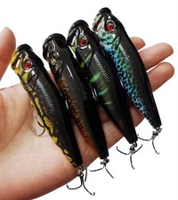 4PCS Popper Fishing Lure 9.5cm 3.7in Crankbait Artificial Hard Swimbait Trolling