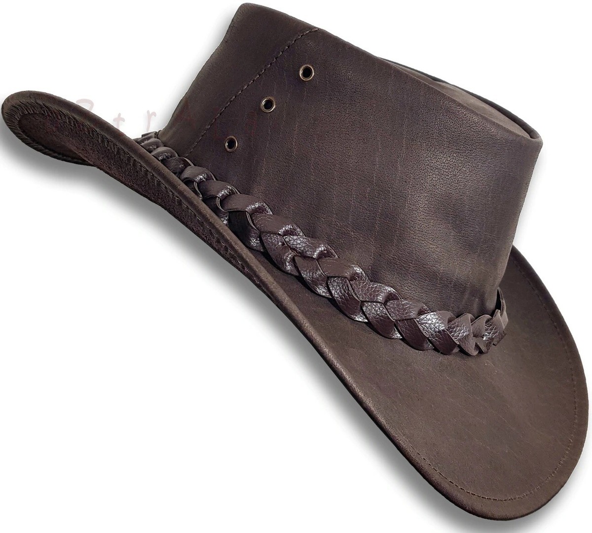 2722 Jacaru Hat Suede Leather Cowboy Men\'s Womens Childrens Kids Australian oZtrALa】 Australian BUFFALO Leather Hat Outback Breezer  main image 2