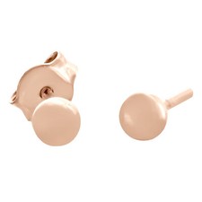 Genuine 14K Solid Rose Gold 3mm High Polished Ball Stud Unisex Post Earrings