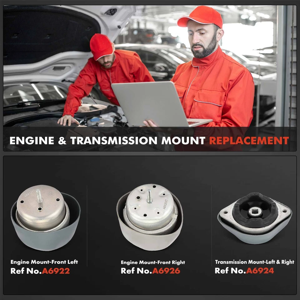 Крепления двигателя и коробки передач для VW Passat 1998-2005 Audi A4 Quattro L4 1,8 л 4 шт. - Изображение 2 из 4