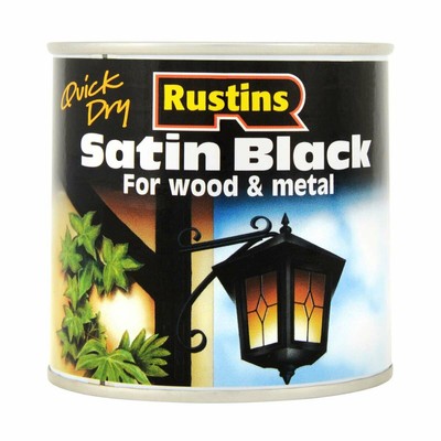 Rustins Satin Black Lack schnelltrocknend 250ml für Holz Metall Innen Außen