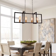 Farmhouse Chandeliers Kitchen Island 4-Lights Pendant Lighting Ceiling Fixtures
