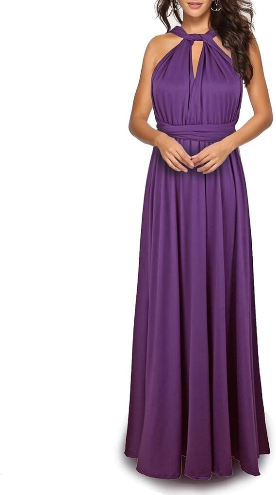 Wandelbares Multiway Wickelkleid Gr. S Cocktail Party Sommer Maxi - Lila
