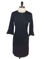 BANANA REPUBLIC Size 10 Sheath Dress Blue 3/4 Sleeve Ponte Knit Stretch