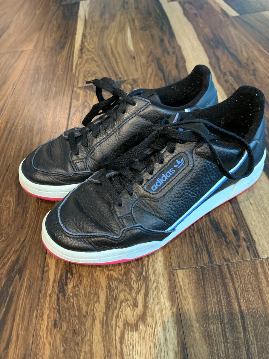 ADIDAS CONTINENTAL 80 SNEAKER BLACK Blue Yellow SIZE 7 2018 PCI