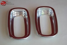 60-66 Chevy Gmc Fleetside Pickup Truck Rear Tail Light Lamp Bezels Aluminum New