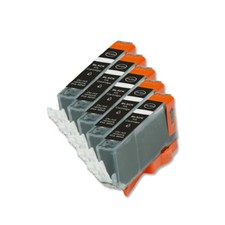 5 Pack Black Ink Cartridge  LED Chip for CLI-221BK MP560 MP640 MX870 MX860