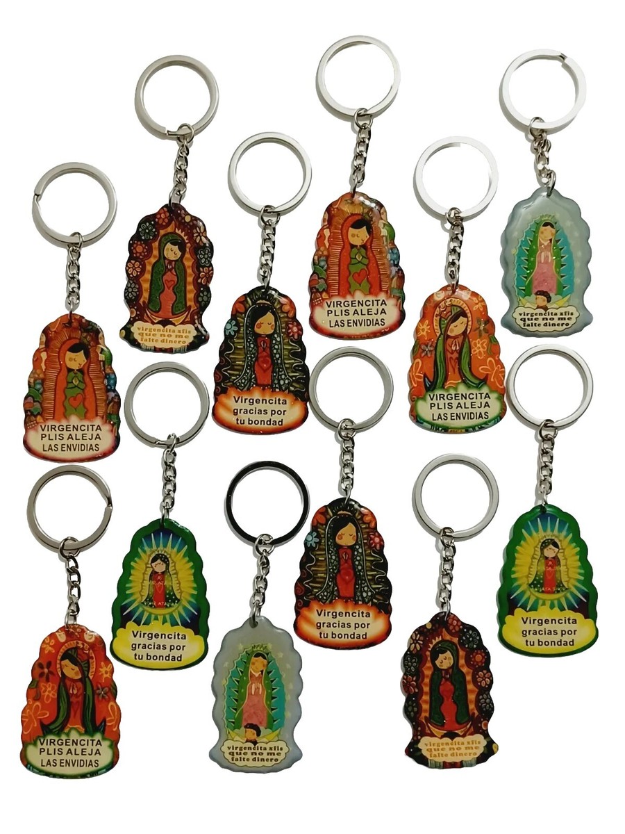 12 Pc Virgencita Guadalupe Keychain Favors Communion Recuerdos