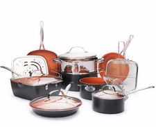 Gotham Steel Nonstick Ultimate 15 Piece Complete Kitchen Copper Cookware Set!