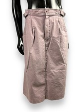 Vtg LL Bean Tropic Weight Chino Skirt Sunwashed Purple Cotton Hi Rise Pleated 14