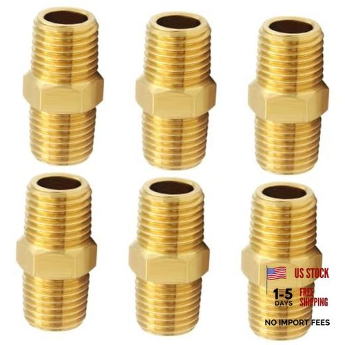 6 Pcs Brass Pipe fittings, 1/2" x 1/2" X 1/2" NPT( O.D x O.D: 3/4" x 3/4" )