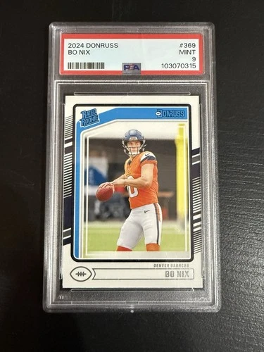 Panini Donruss 2024 Rated Rookie Bo Nix #369 PSA 9 Denver Broncos