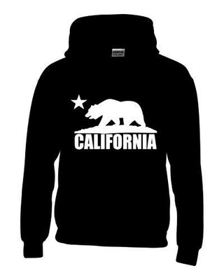 California Bear White Hoodie State Map Republic CA Sweatshirts BEST PRICE!!