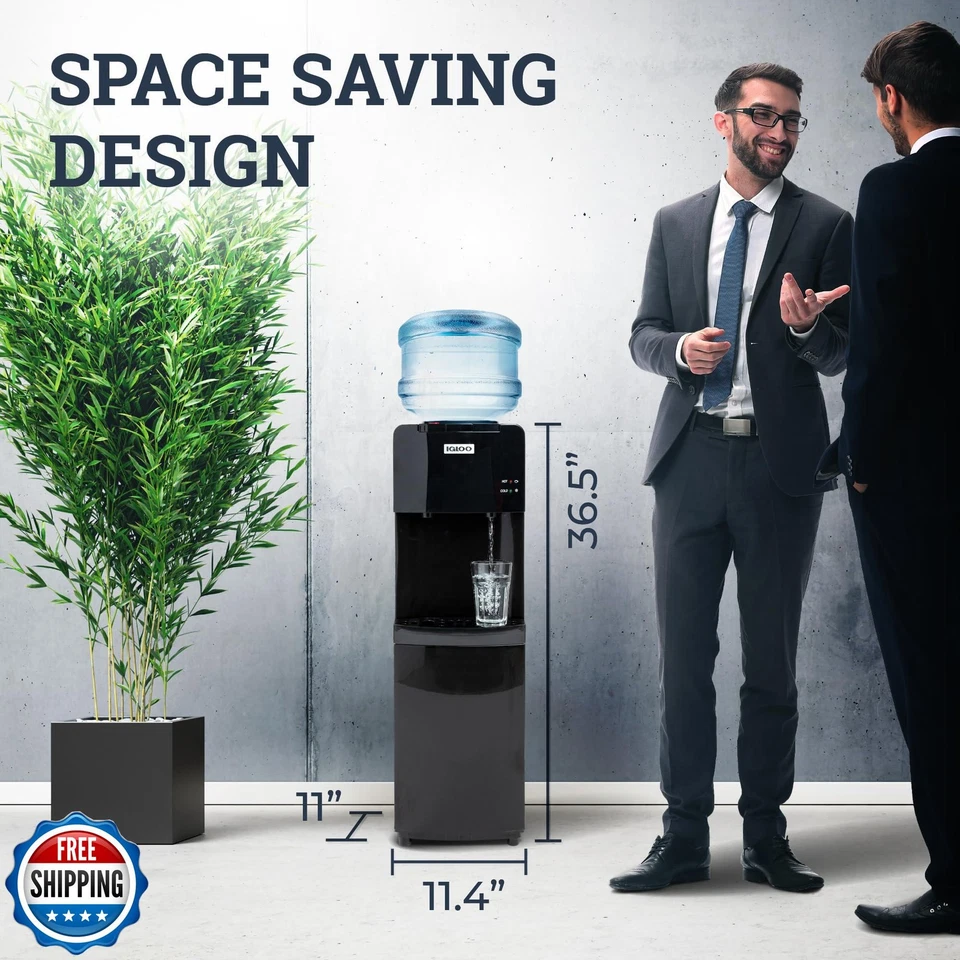 Enfriador de agua de carga superior Iglú para dispensador de frío y calor - negro, tiene capacidad para 3 an Foto 3 de 4