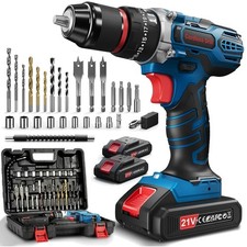 Akkuschrauber 21V Schlagbohrschrauber Akku Set Zubehör Koffer