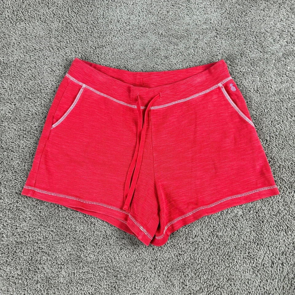 Shorts feminino Tommy Bahama médio vermelho abacaxi cordão mistura de algodão - Imagem 2 de 4