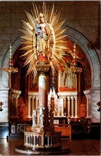 Postcard Canada Quebec St Anne de Beaupr� Basilica statue interior view