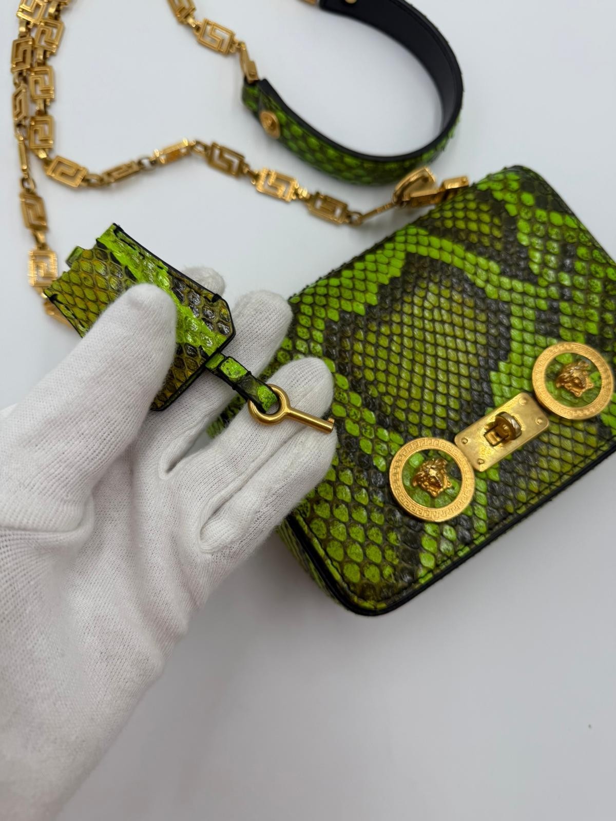 VERSACE ICON TRIBUTE GREEN PYTHON MINI BAG - image 7