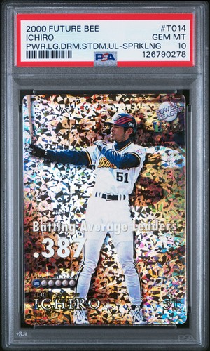 2000 FUTURE BEE POWER LEAGUE STADIUM UL SPARKLING #T014 ICHIRO ROOKIE RC PSA 10