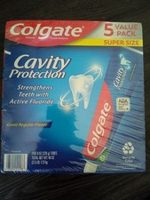 Colgate Cavity Protection Toothpaste with Fluoride, Regular Flavor, 8oz 5 Pack 