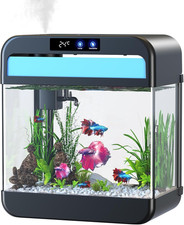 Fish Tank 2.2 Gallon,Small Fish Tanks Kits,Aquarium Fish Tank Starter Kit with 3