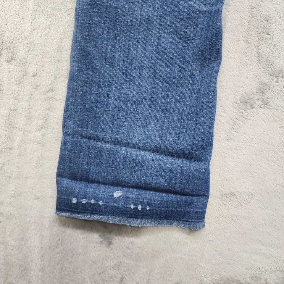 J.Crew Jean Womens 28 Blue Denim Billie Demi Boot Crop Kick Flare Raw Hem Casual - Image 4 of 4