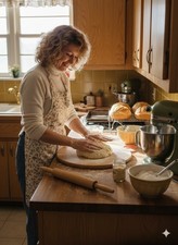 Vintage Wooden Rolling Pin 1980s Grandmacore Baking