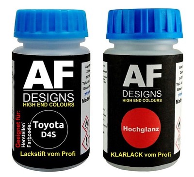 Lackstift für Toyota D4S Black Metallic + Klarlack je 50ml Autolack Basislack SE