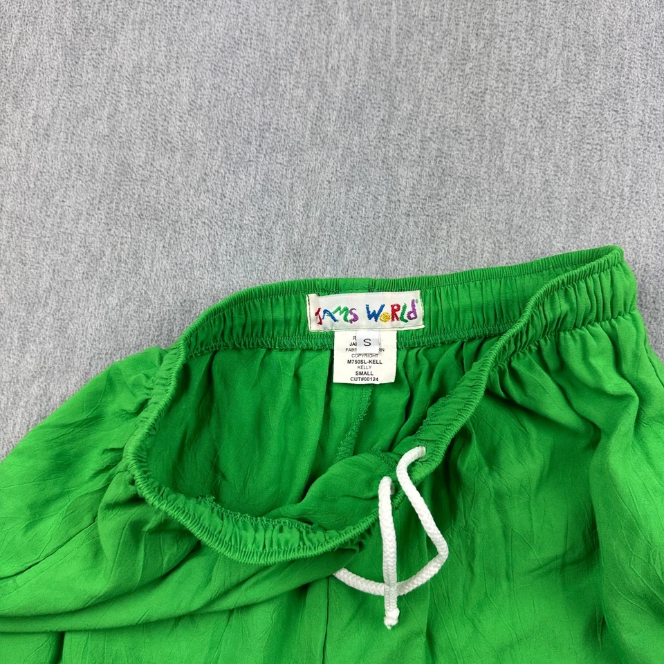 Pantalones de Colección Jams World Para Hombre Pequeños Verde Kelly Cordón Rayón Hechos en EE. UU. Foto 4 de 4