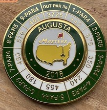 2018 Masters Mondomarker Golf Ball Marker with Scorecard Holder - Superb 