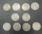 Lot of 10 Circulated U.S Walking Liberty Silver Half Dollar Coins L#K53