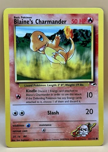 Blaine’s Charmander 61/132 – Gym Heroes (Uncommon) - LP+ - WOTC 2000 Pokémon TCG