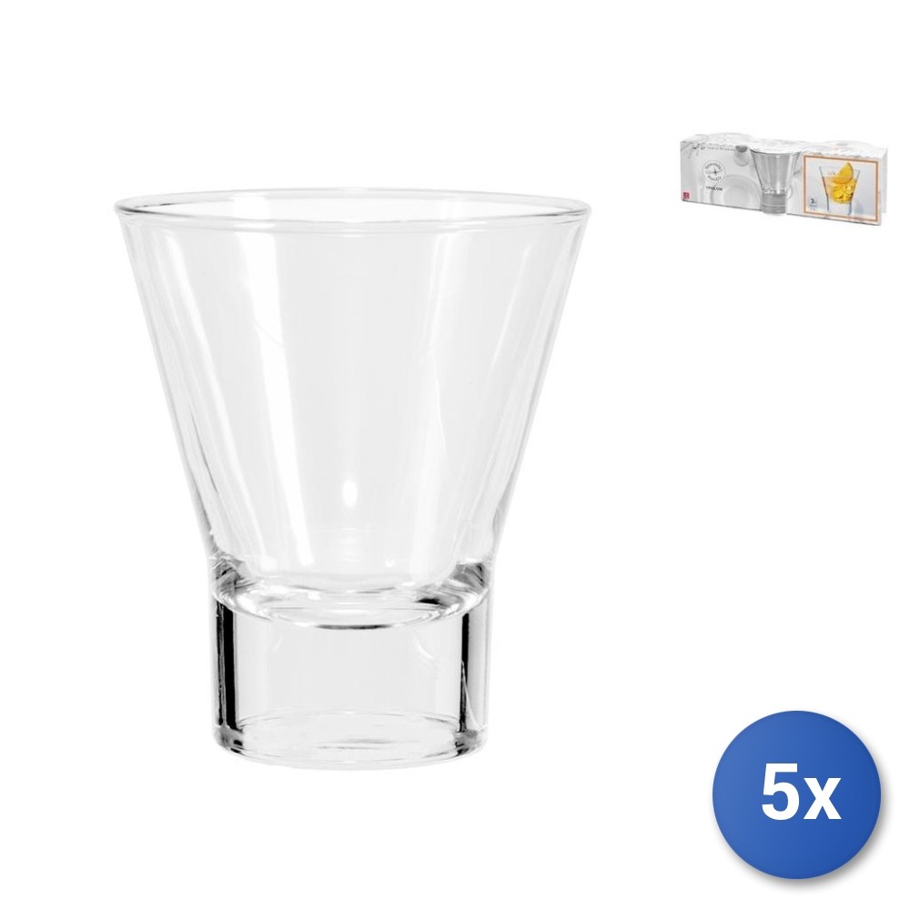 5 Packs 3 Glasses In Glass Ypsilon Party/Dinner 25 cl Transparent Rocco