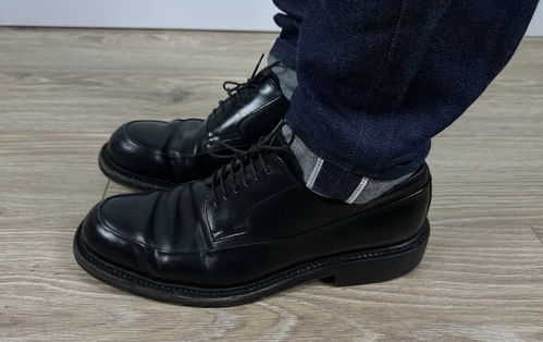 Scarpe da lavoro derby Prada vintage lusso originali stringate rare 2146 nere taglia US 9